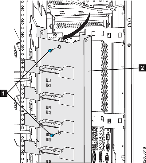 Pivoting the 208V bus bar gate to service position