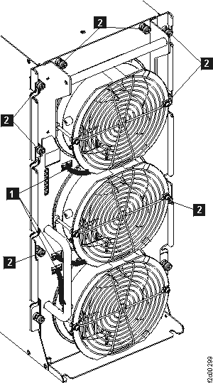 Remove fan cables and fan assembly screws