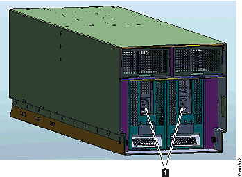 I/O enclosure power supply, power connector, and handle
