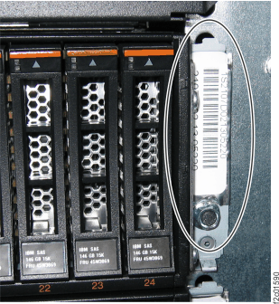 Storage enclosure midplane front serial-number label
